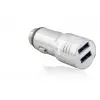 Adaptör Araç Şarj ü 2X Usb 3.4A Metal Gümüş