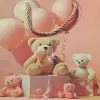 Kullanıma Uygun Ayıcık Desenli Pembe büyük Karton Hediye Çantası