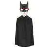 Plastik Batman Maskesi Catwoman ve Batman Pelerini Siyah Set