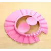 Kullanıma Uygun Bebek Banyo Şapkası Düğmeli Kulaklıklı Pembe