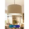 35 CM Ölçülü Bej Kumaş Başlıklı Sarkıt Avize