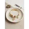 Bileklik Beyaz Model Gold Renk Charmlı