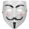 Kullanıma Uygun Beyaz Pembe Yanaklı V For Vendetta Maskesi