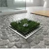 Kullanıma Uygun Çiçek Desenli Yapay Çim Gider Kapağı 96x5 cm Doğal Görünüm