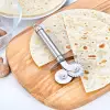 Paslanmaz çelik Kullanıma Uygun Çift Başlıklı Pizza Hamur Bıçağı