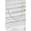 Kadın Kolye CM 14K Gold Renk Yassı Zincir Model 60 cm