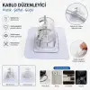 Cam Çok Amaçlı Kıskaçlı Yapışkanlı Kablo ve Mop Tutucu