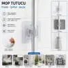 Cam Çok Amaçlı Kıskaçlı Yapışkanlı Kablo ve Mop Tutucu