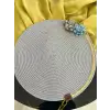 39cm Ölçülü DecoHandy Çiçekli Jüt Örme Supla Amerikan Servis