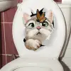 Kullanıma Uygun Decohandy Klozet Etiketi Kedi vs Kelebek