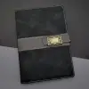 Defter Deri Kapaklı Çizgili Not i Siyah