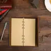 18.5 cm Defter Deri Yaprak Desenli Çizgisiz