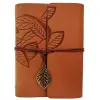 18.5x12.5 cm 75 sayfa Defter Deri Yaprak Desenli