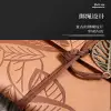 18.5x12.5 cm 75 sayfa Defter Deri Yaprak Desenli
