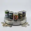 Kullanıma Uygun Desenli küçük Metal Kumbara Silindir Tasarım Karışık tasarım
