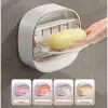 11,5 x 5 cm beyaz Kullanıma Uygun Drenaj Hazneli Kapaklı Katı Sabunluk