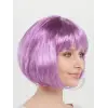 Kullanıma Uygun Düz Kesim Küt Parti Peruğu Rose Pembe