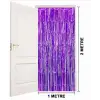 METAL Ekstra Metalize Saçaklı Arka Fon Perde Mor