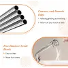 3 Parça Ekstra Uzun Paslanmaz Çelik Pipet Seti (Eğri + Düz + Fırça)