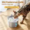 Kullanıma Uygun Evcil Hayvan Su Pınarı Paslanmaz Çelik 2.2 Litre Kapasite