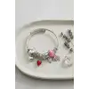 Bileklik Fil Çilek ve Kalp Charmlı
