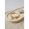Bileklik Fiyonk Charmlı Beyaz Renk Gold