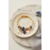 Bileklik Fiyonk Charmlı Mavi Renk Gold