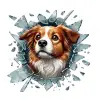 10x10 cm Cam Fulcar Köpek Tasarımlı Araç Stickerı