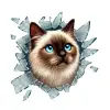 10 cm Cam Fulcar Siamesse Araç Stickerı