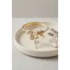 Bileklik Geyik Model Gold Renk Beyaz Charmlı