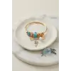 Bileklik Geyik Model Gold Renk Mavi Charmlı