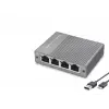 Gigabit Ethernet Switch 5 Port Type C Güç Girişli Gri