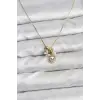 Kadın Kolye Gold Renk Pirinç Minimal Charmlı