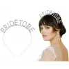Kullanıma Uygun Gümüş Kaplama Kristal Taşlı Bride To Be Gelin Tacı