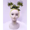 Kullanıma Uygun Happy Birthday Neon Sarı Tacı