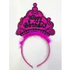 12 Adet Happy Birthday Yazılı Neon Renk Taç