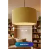 35 CM Ölçülü Hardal Kumaş Başlıklı Sarkıt Avize