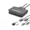 Hdmi Usb Kvm Switch 2 Port Hdmi 2 Port Usb Dahili Kablolu Siyah
