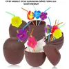 10x13 cm plastik Bardak Hindistan Cevizi Pipetli