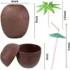 10x13 cm plastik Bardak Hindistan Cevizi Pipetli
