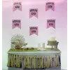 Kullanıma Uygun Hoşgeldin Kızım Yazılı Flama Süs Pembe Üzeri Gümüş Renk