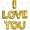 35 CM Ölçülü I Love You Folyo Balon Altın Renk