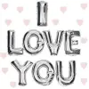 35 CM Ölçülü I Love You Folyo Balon Gümüş Renk