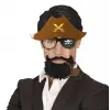 Plastik Kahve Şapkalı Pipolu Jack Sparrow Gözlüğü