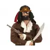 Plastik Kahve Şapkalı Pipolu Jack Sparrow Gözlüğü