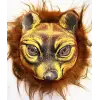 Maske Kahverengi Saçlı Kaplan Aslan Leopar si Mega Peluş 32 No