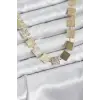 Kadın Kolye Kare Plaka Model Gold Renk
