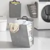 Gri Kullanıma Uygun Katlanabilir Asılabilir Kirli Çamaşır Sepeti
