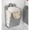 Gri Kullanıma Uygun Katlanabilir Asılabilir Kirli Çamaşır Sepeti