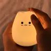 Silikon Kedi Tasarımlı Renk Değiştirebilen Dokunmatik Gece Lambası